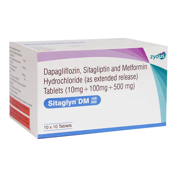 Sitaglyn DM 10mg/500mg/100mg Tablet